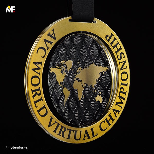 Medaille mit Weltkarte